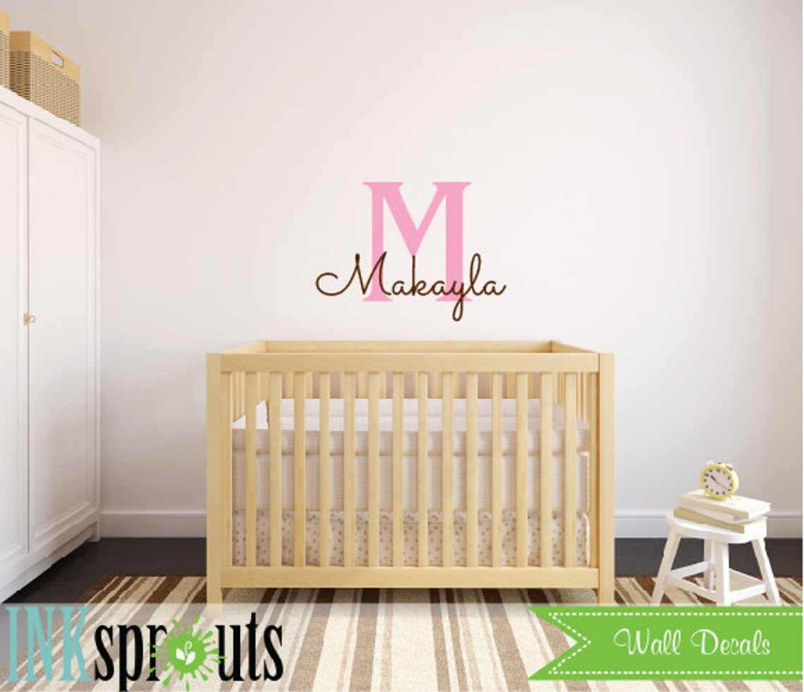 Custom Name Decal Monogram decal Girls room Babys Etsy