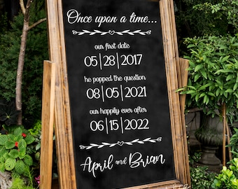 Our Story Wedding Sign Vinyl Decal only, Wedding welcome, Custom Wedding Signs, engagement, Wedding decals, DIY Wedding, Rustic, farmhouse