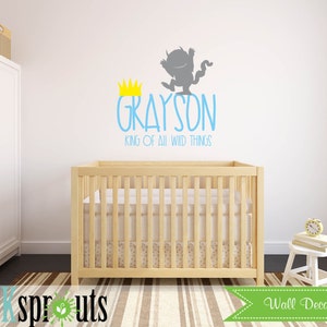 Where the wild things are Inspired Decal, Custom name decal, Wild things quote, Modern Nursery, Nursery decals, Baby Decals,