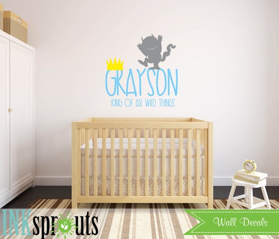 Where the wild things are Inspired Decal, Custom name decal, Wild things quote, Modern Nursery, Nursery decals, Baby Decals,