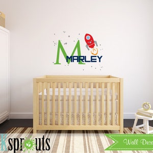 Rocket  with name Decal, Stars, Love you to the moon and back, Starwars, Rocket, Outerspace, Modern Nursery, Nursery decals, Baby Decals,
