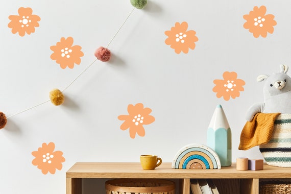 Flower Pattern Decal, Daisy Decal, Floral pattern, Wallpaper substitution, Boho, Scandinavian, Modern Decal, Nursery decals, Baby