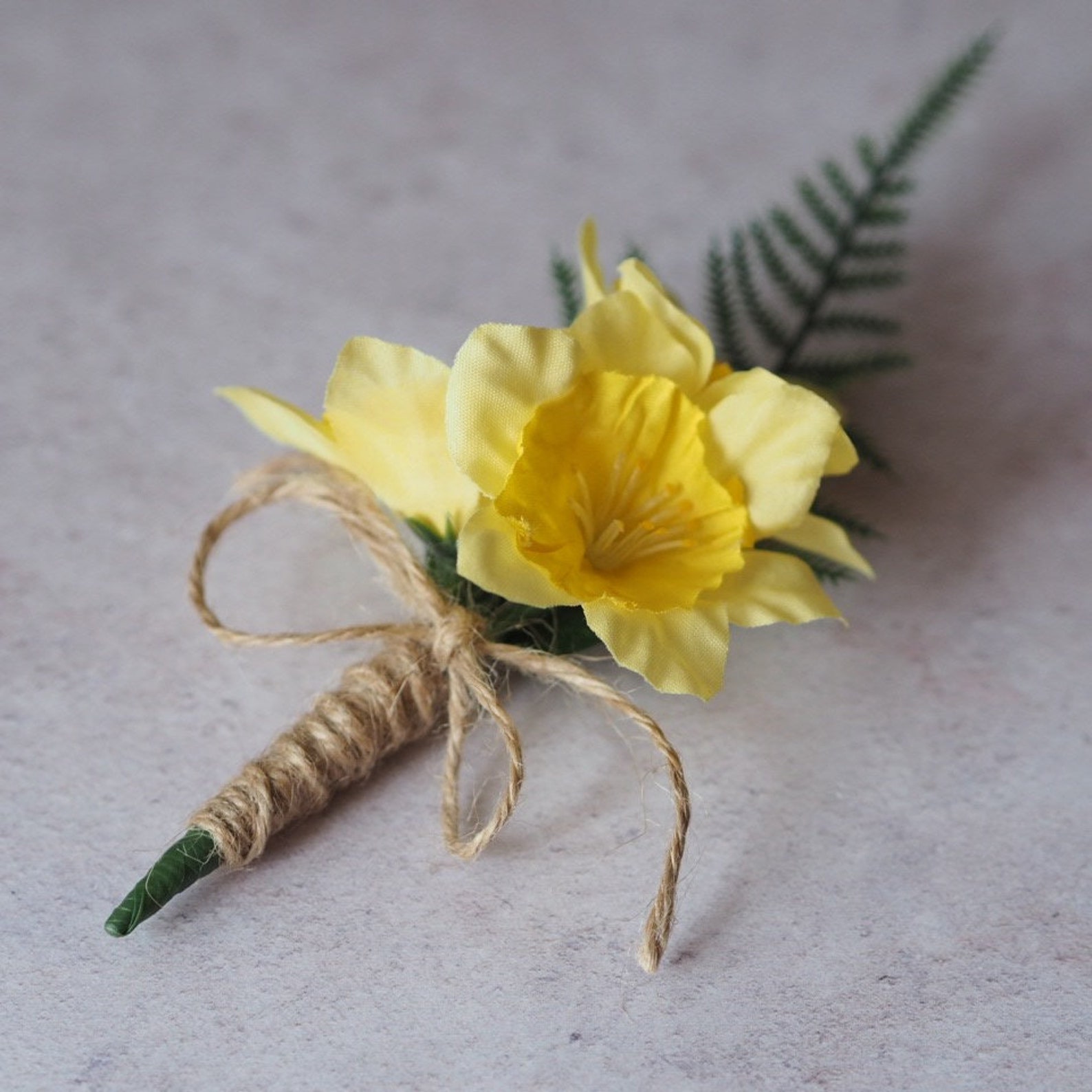 Artificial Daffodil Silk Flowers Twine Stem Wedding Buttonhole Etsy