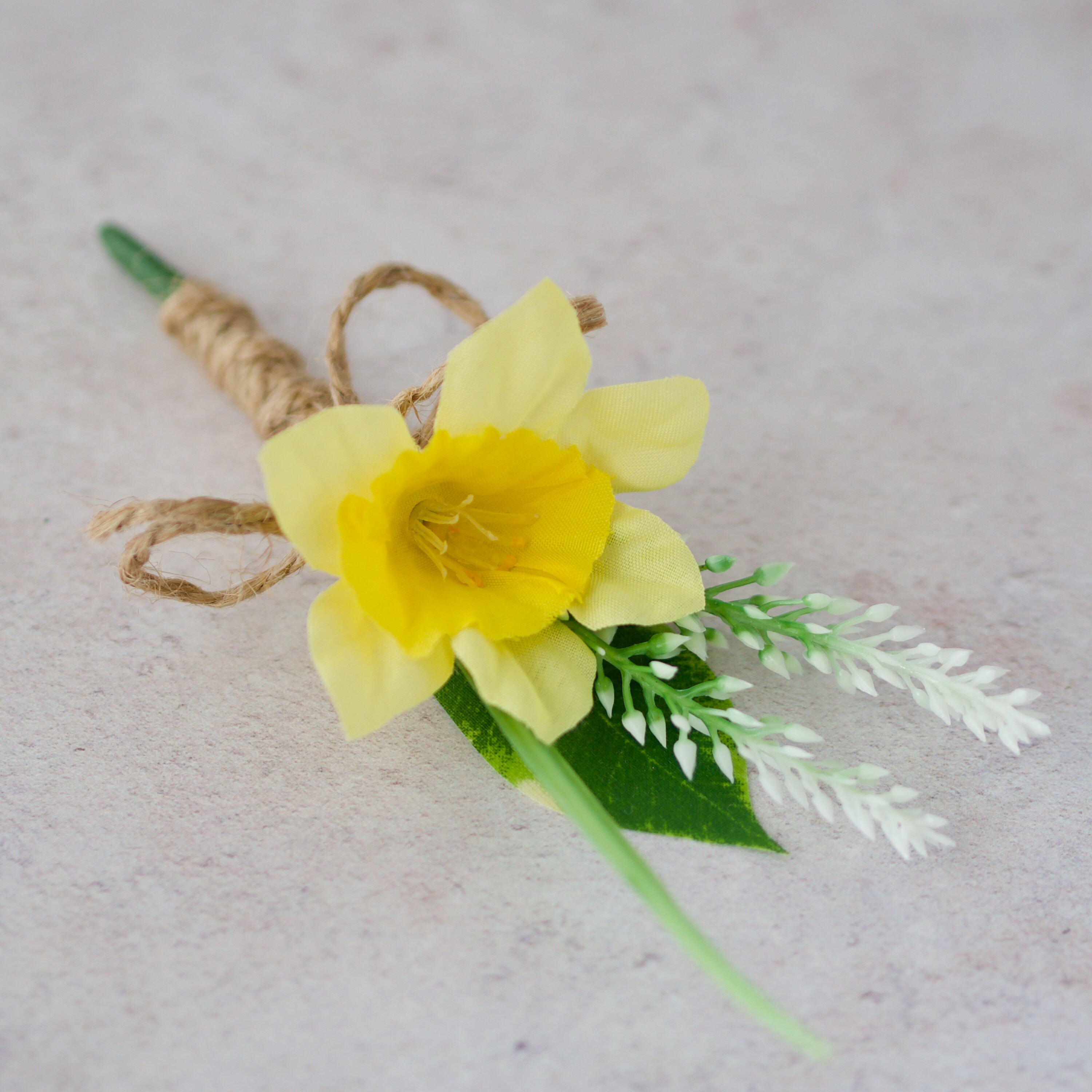 Artificial Daffodil Silk Flower With Heather Twine Stem Etsy Hong Kong