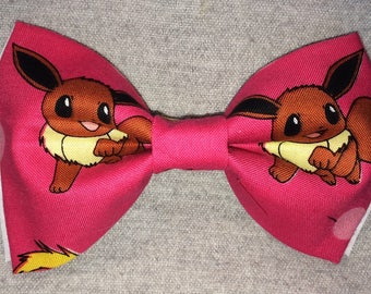 Pokemon Eevee Premium Double Layer Clip-On Bowtie **FREE Domestic SHIPPING**
