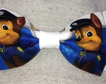 Paw Patrol Chase Premium Double Layer Clip-On Bowtie **FREE DOMESTIC SHIPPING**