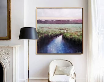landscape canvas painting, landscape abstract, framed painting, painting, oil on canvas, abstract painting, marleenart, modern landscap