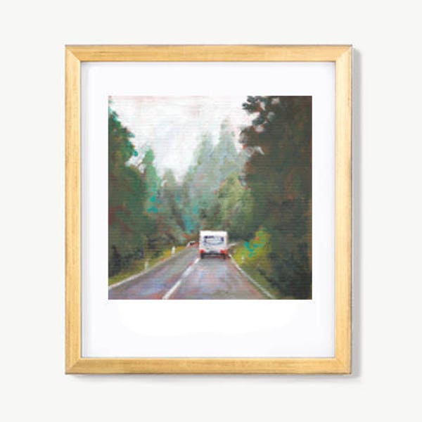 fine art print, forest painting, camper art, glicee art, landscape painting, print from original, acrylic painting, small print