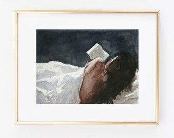 fine art print, woman painting, bedroom print, contemporary art, women painting, print from original, acrylic painting, small painting