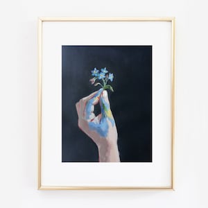 fine art print, forget me not painting, flower print, forgetmenot art, floral painting, marleenart, print from original, acrylic painting,