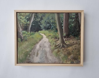 Plein air painting, forest painting, original oil painting, small oil painting, marleenart