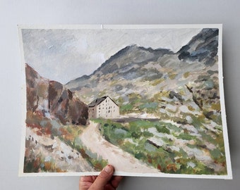 Original landscape painting, acrylics on paper, small painting, original acrylic, small paintings, 10x14 painting, small art, marleenart
