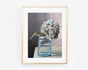 fine art print, hydrangea painting, flower print, art, floral painting, marleenart, print from original, acrylic painting,