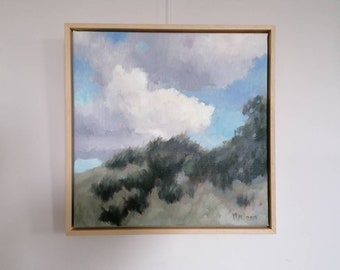 original landscape painting, oil landscape, small painting, framed painting, marleenart, dutch landscape art,