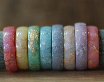 Colorful Resin Rings, Pastel stacking rings, Custom Trendy Rings, Personalized Rings, Original Gift for Women, Rainbow Rings