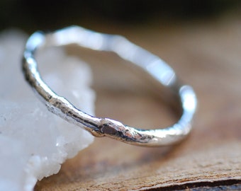 Silver Abstract Ring, Nature Inspired Sterling Silver Ring, Freeform Ring, Smelted Silver Ring, Unique Gift for Women