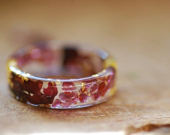 Bague pierre de naissance grenat, bague coquelicot rouge, bague pierre naturelle de Bourgogne, bagues terreuses pour couples, bijoux pierre de naissance de janvier