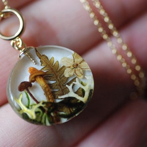 Bospaddenstoelketting, magische fee-hanger, herfstketting, paddenstoelcadeaus, Cottagecore-ketting, herfstcadeau natuurliefhebber