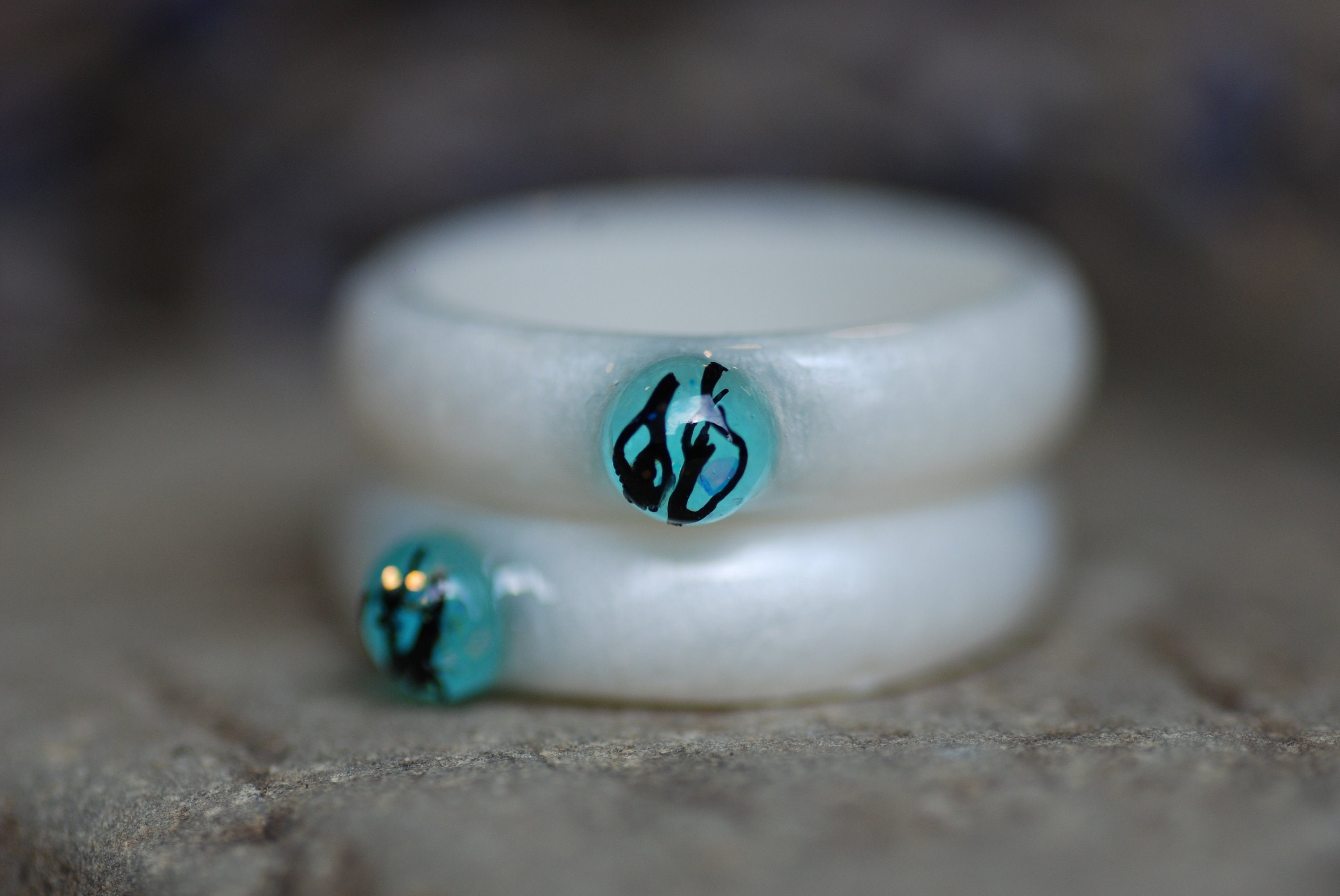Ocean Resin Ring Mermaid Ring Nature Ring Mermaid Jewelry 