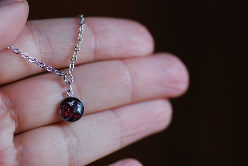 Garnet Bracelet for Women, Dainty Sterling Silver Bracelet, January Birthstone Bracelet, Minimalist Bracelet, 2nd Anniversary Gifts image 5