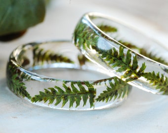 Echter Farn Ring: Botanischer Wald Schmuck