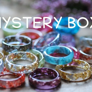 Mystery Box Resin Ring, Mystery Gift Ring, Surprise Ring, Gift for Her, Stacking Resin Rings, Colorful Rings for Women