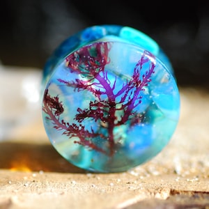 Ocean Turquoise Ear Gauges, Blue Gemstone Ear Plugs, Sea Mermaid Plugs, Underwater Double Flared Gauges, Big Size Plugs
