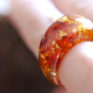 Baltic Amber Ring, Chunky Gemstone Ring, Amber Crystal Ring, Stone Resin Ring, Stunning Elegant Ring, Amber Jewelry, Womens Gift for Her