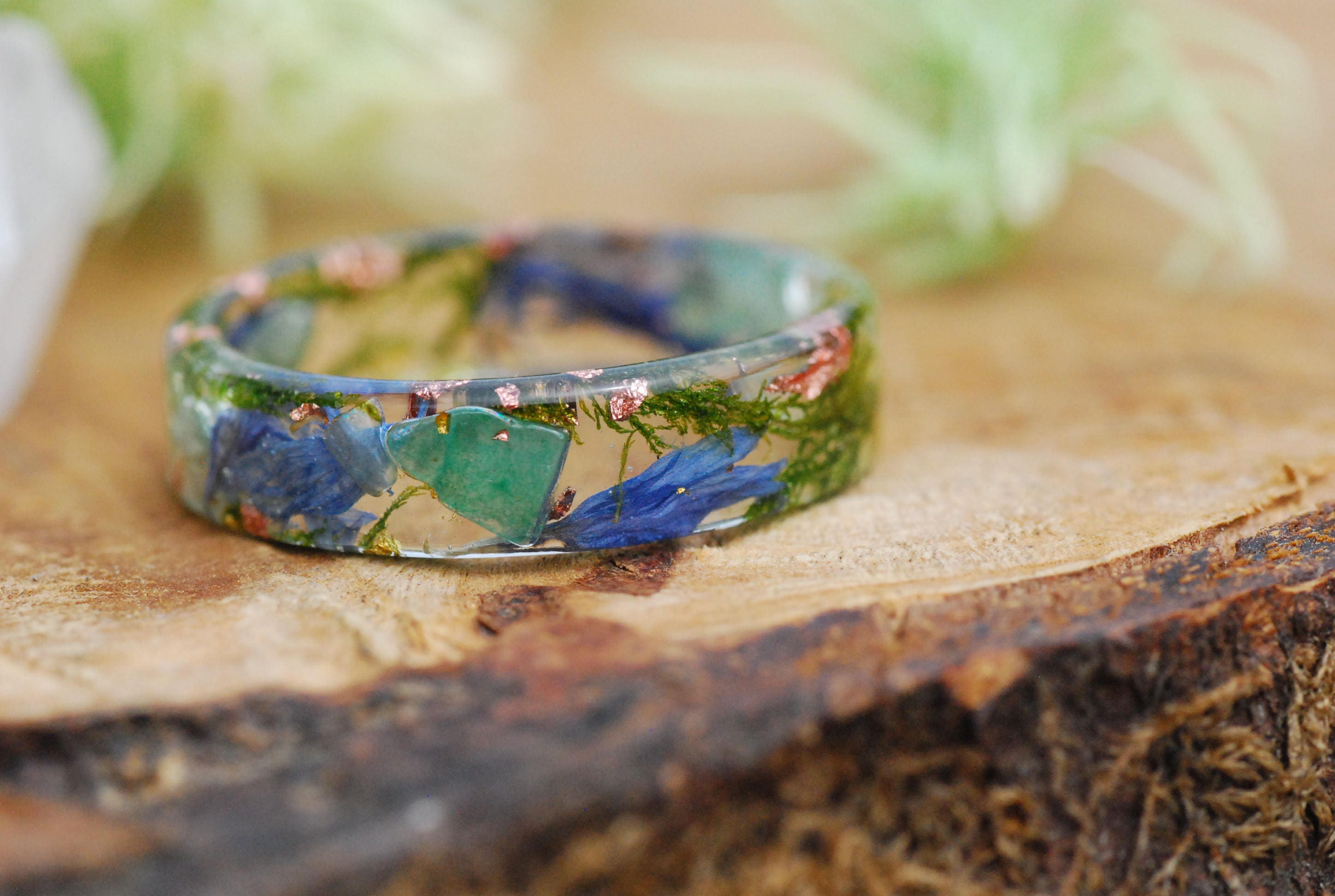 Nature Rings Green Aventurine Ring Gemstone Ring Pressed Etsy