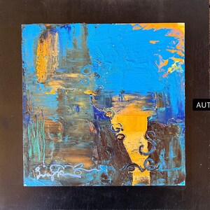 Abstract Oil and Cold Wax colorful 8x8 Original painting