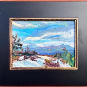 Original oil painting Mount falcon Colorado Landscape Winter Snow Mountain Scene