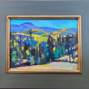 Original oil painting 9x12 Lake City Colorado fall autumn dusk