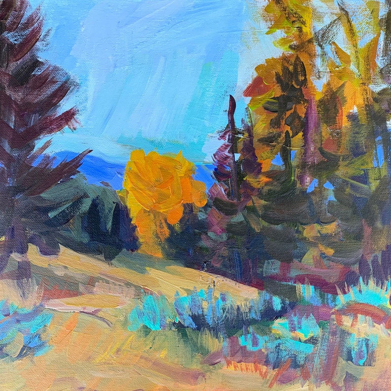 On Sale Original Art landscapes Contemporary acrylic painting by Tracy Haines Idaho Beauty
