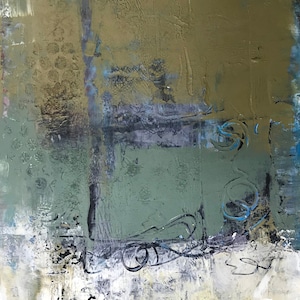 Abstract Oil and Cold Wax colorful 9x12 Original painting