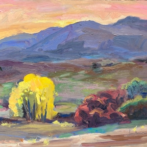 Original oil painting Colorado Landscape Sunset dusk Mountain Scenes