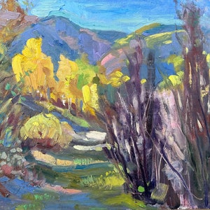 Original oil painting 11x14 COLORADO fall autumn aspen trees