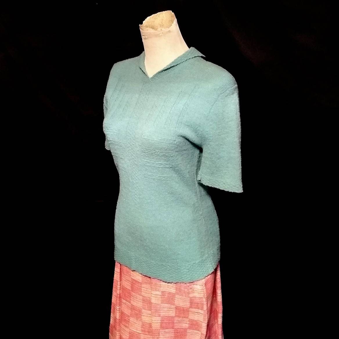 Vtg 60s NOS Bubblegum Pink Plaid Woven Silk Skirt Sz S / - Etsy