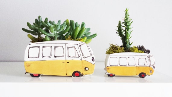 Turquoise Van Wesfalia Planter. Perfect Cactus or Succulent Planter. Unique  Planter! - Etsy