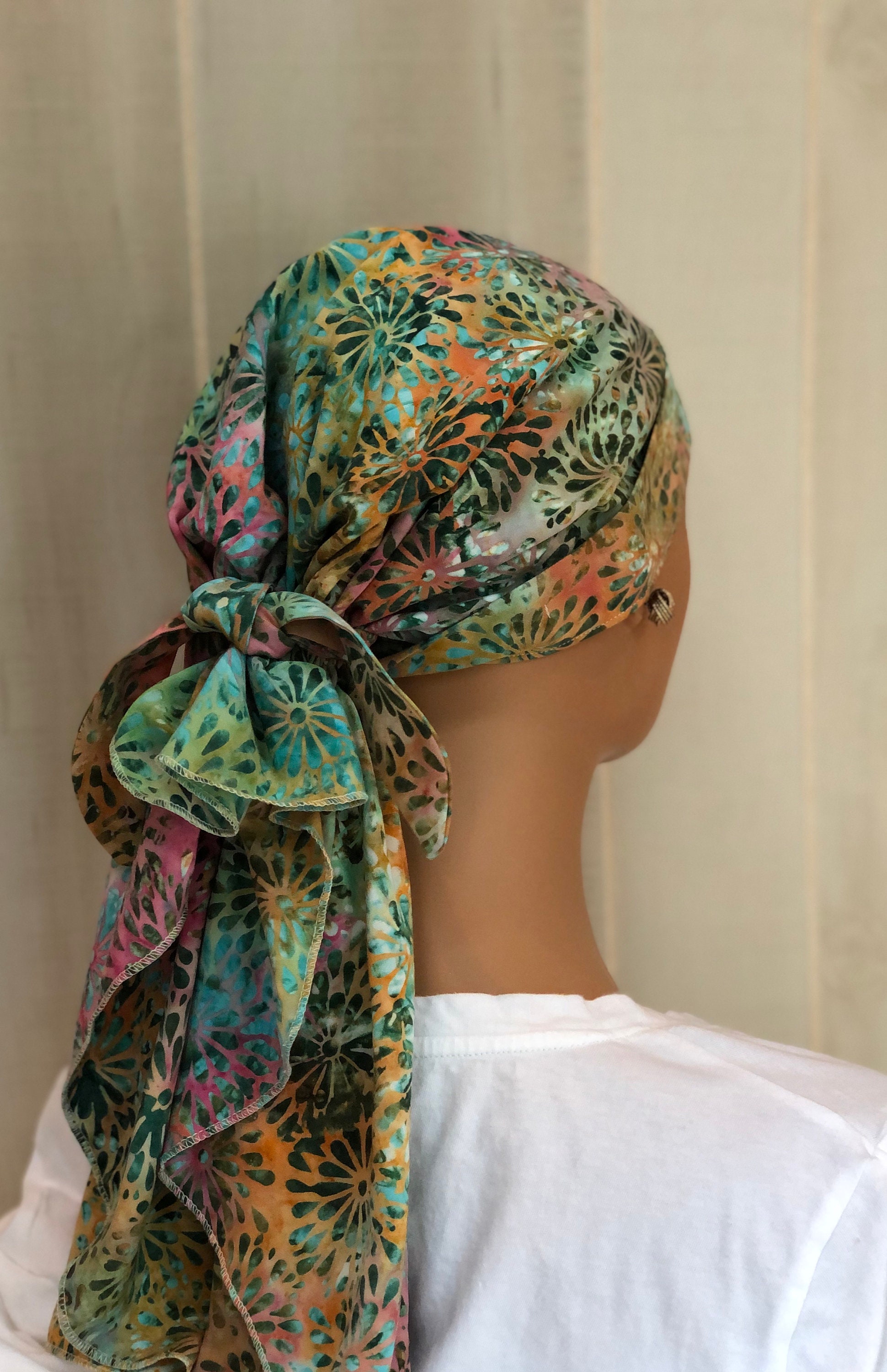 Pre-Tied Head Scarf For Women With Hair Loss Breast Cancer | Etsy