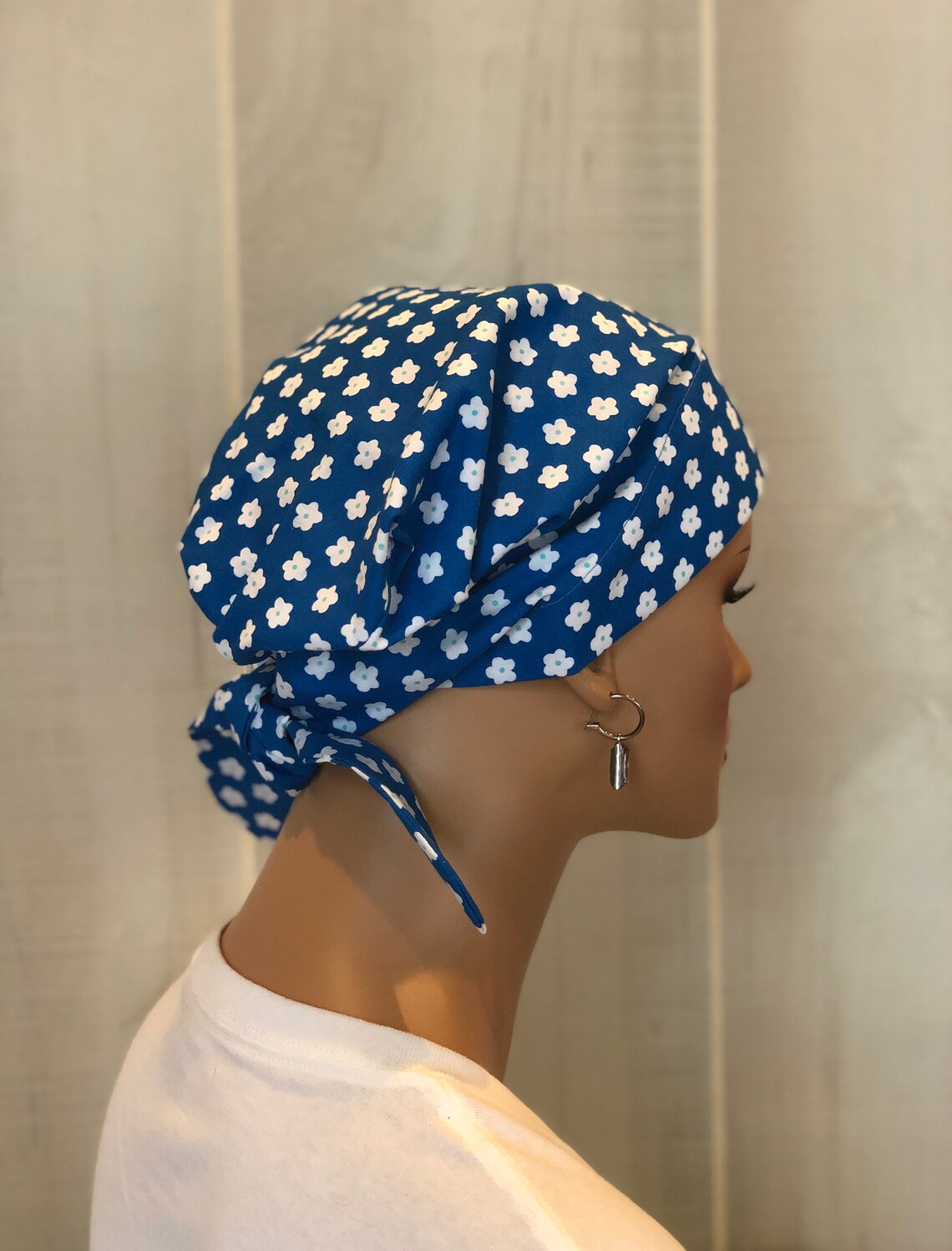 Scrub Caps For Women Nurse Gift Scrub Hats Blue White Etsy