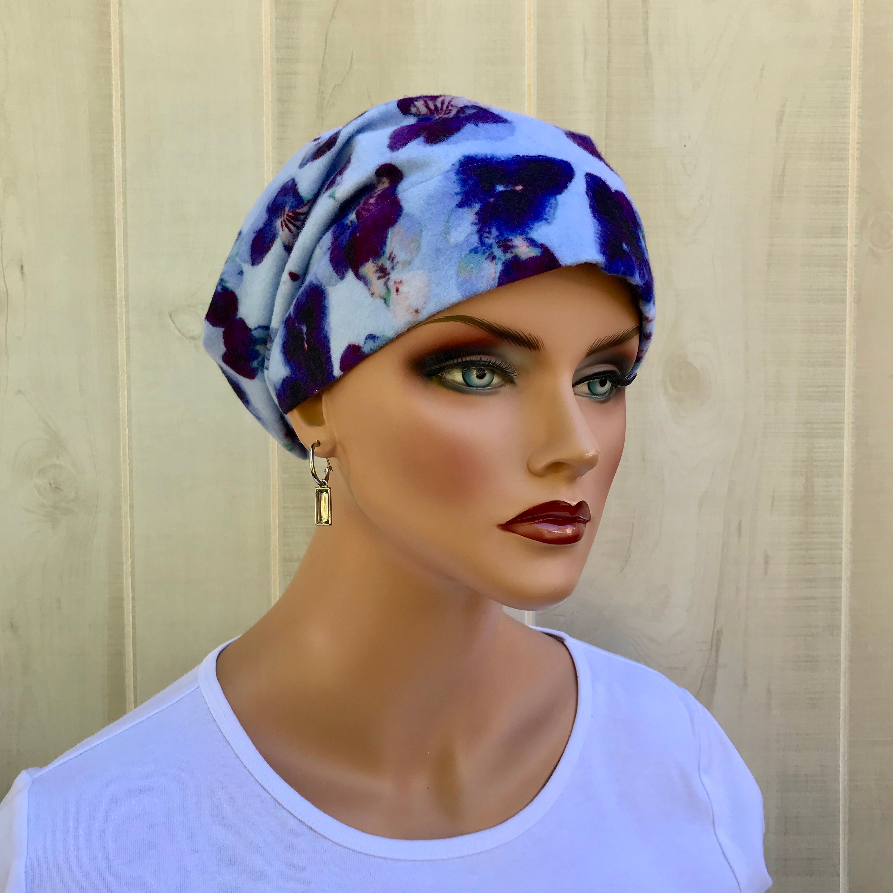 Women’s Flannel Head Scarf, Cancer Headwear, Chemo Hat, Alopecia Head ...