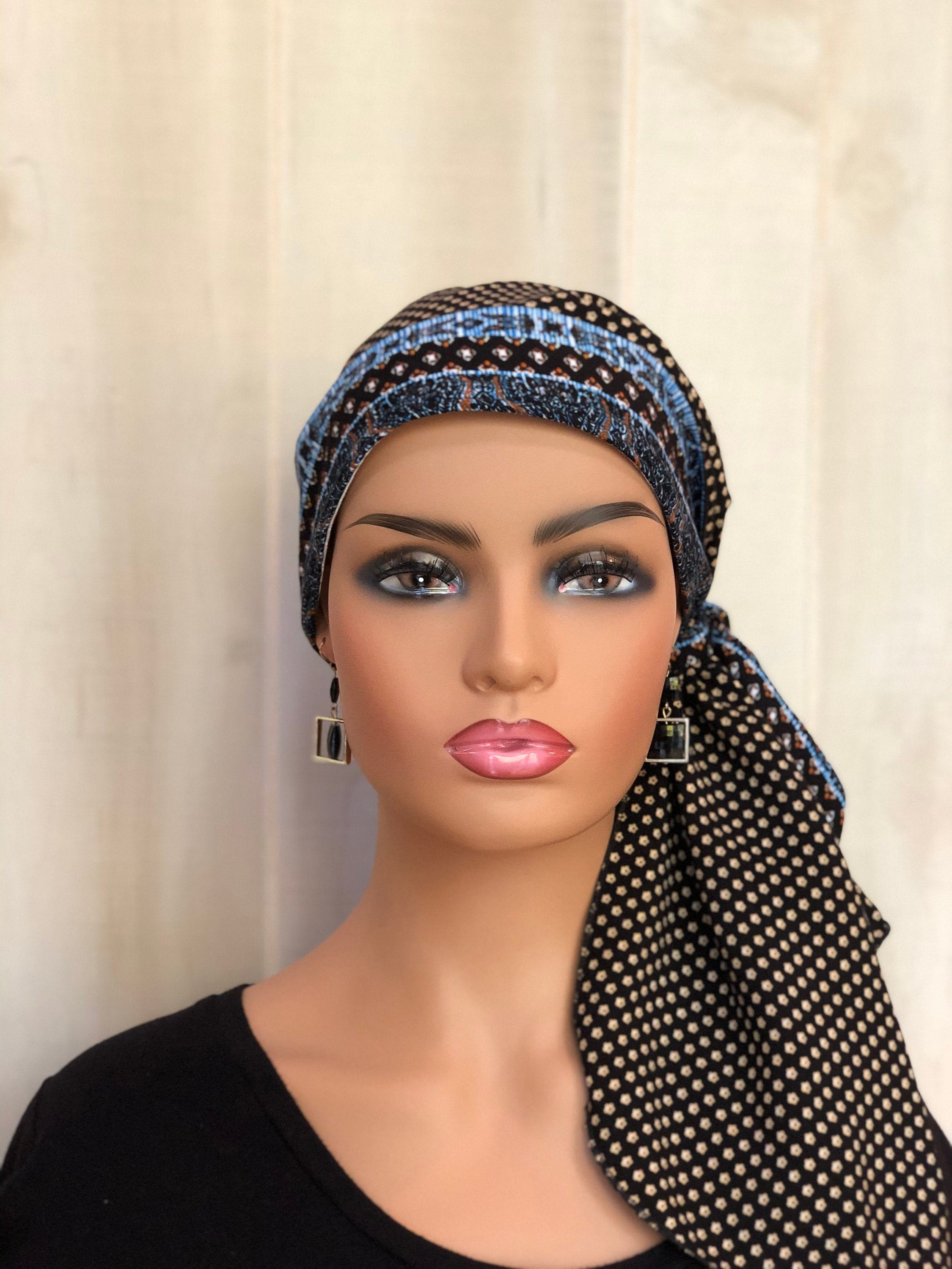 black and gold head scarf