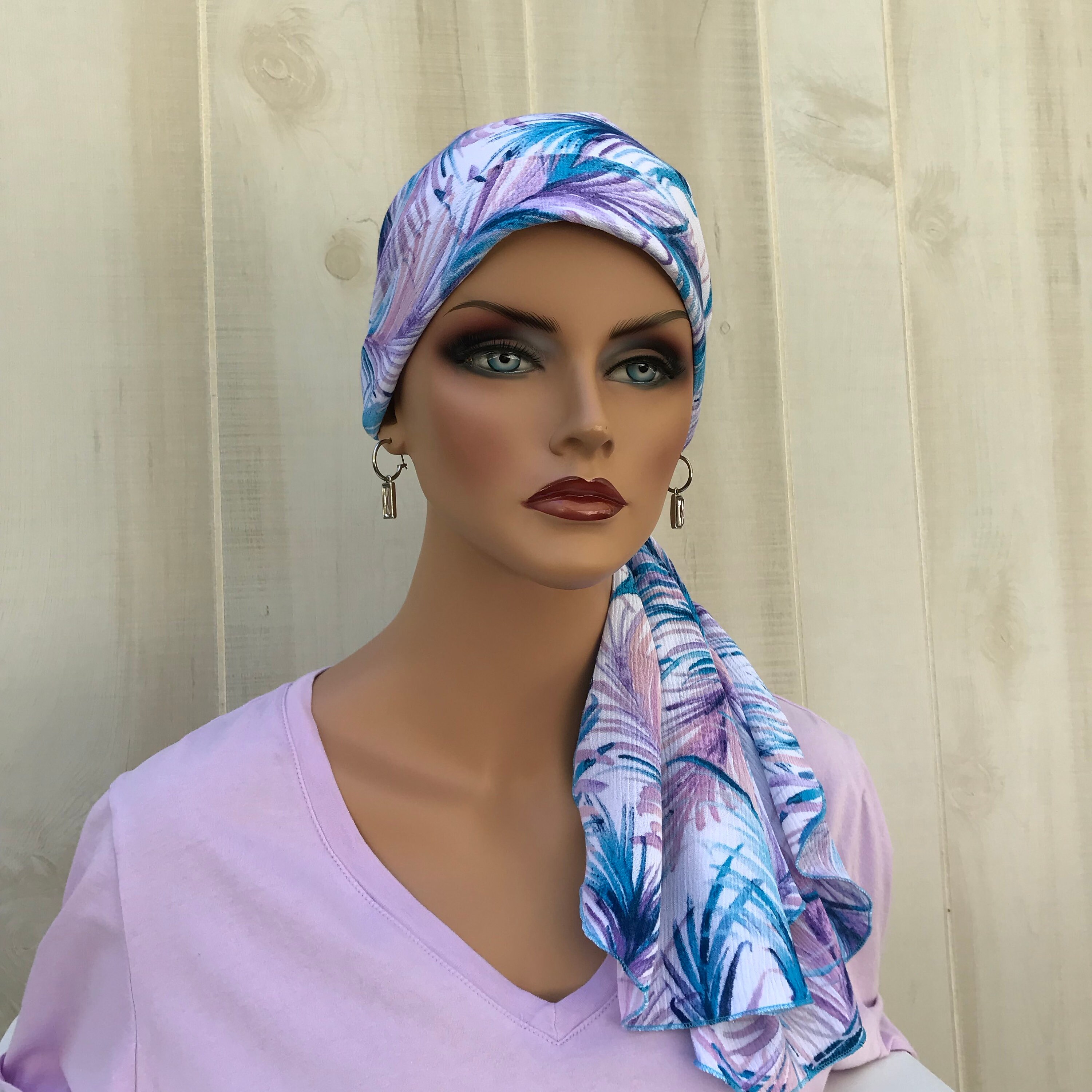 PreTied Head Scarf For Women With Hair Loss. Cancer Headwear Etsy