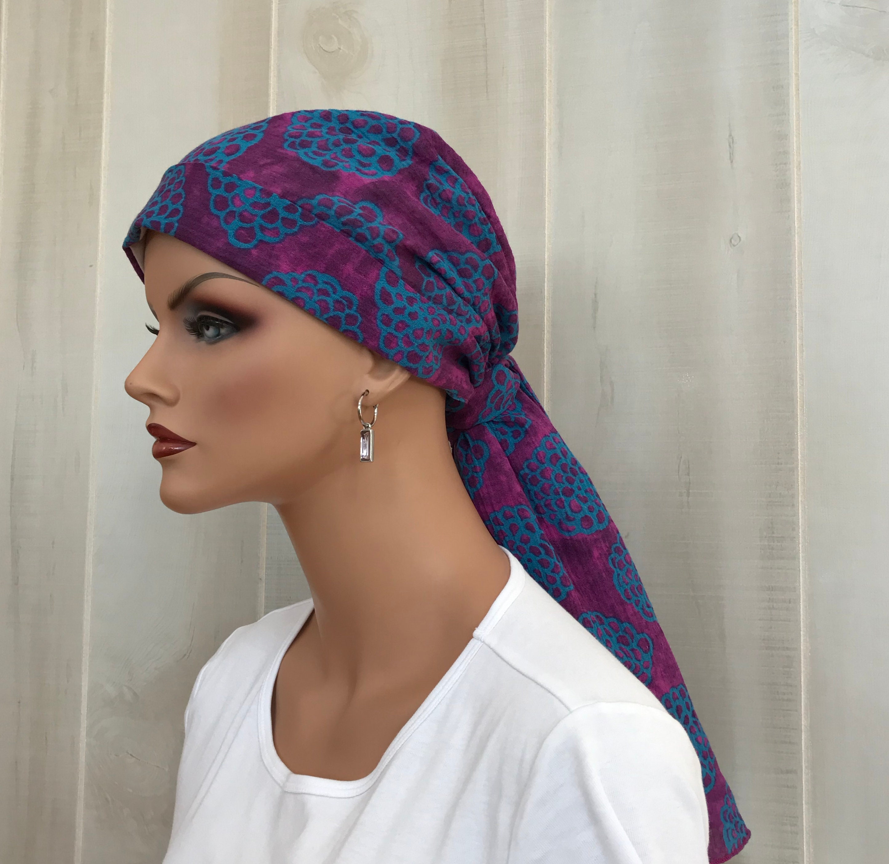 Pre-Tied Head Scarf For Women With Hair Loss. Cancer Headwear 