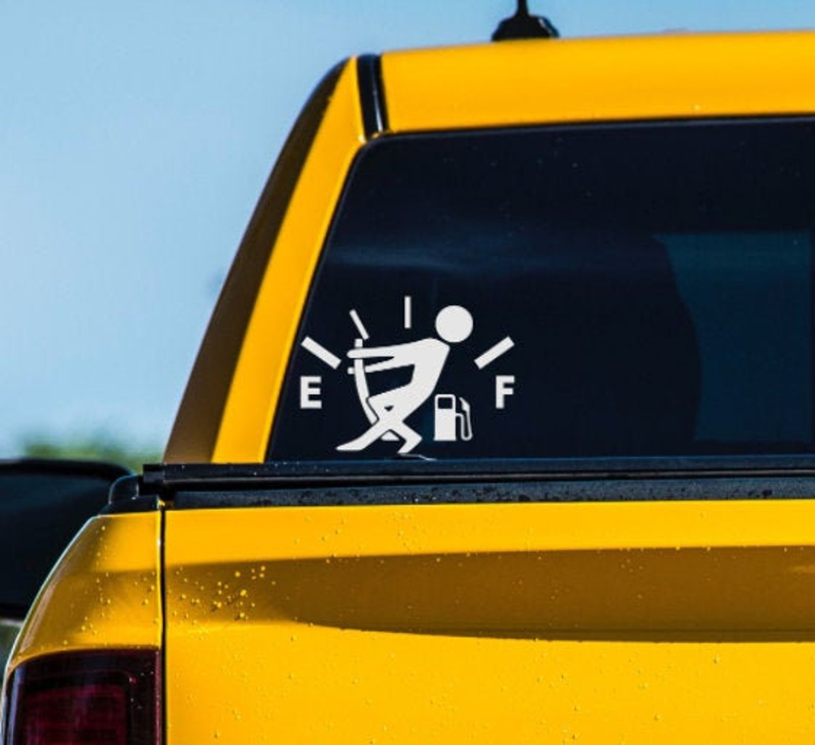 On Empty Decal / Gas Door Decal / Fuel Sticker / Gas Sticker / Etsy