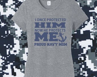 Navy Mom T-Shirt Proud Navy Mom Shirt Navy Mom Shirts Navy Mom Clothing Military Mom Gifts Navy Wife Navy Girlfriend Navy Sister DM130L