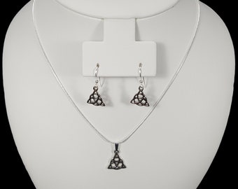 Celtic Necklace & Earring Set, Celtic necklace, Triquetra necklace, Celtic earrings