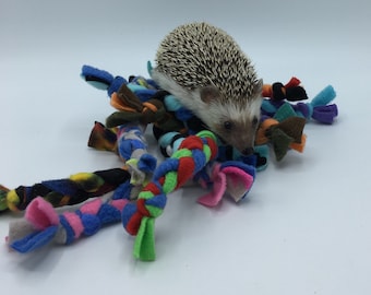 Braided Fleece Toy, Hedgehog Toy, Rat Toy, Guinea Pig toy, Sugar Glider Toy, small animal Toy