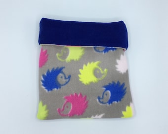 Fleece Sleep Sack, Cuddle Sack, Grey Hedgehogs, for Hedgehogs, Sugar Gliders, Guinea Pigs, Rats, and other Small Animals