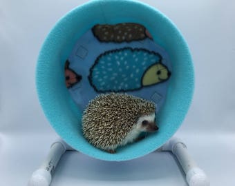 Wheel Cover, Light Blue Hedgehogs Fleece, with Waterproof back, for Hedgehogs, Rats, and other Small Animals